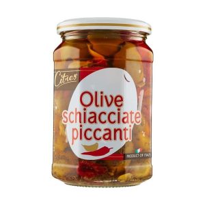 OLIVE VERDI SCHIACCIATE PICCANTI 520G CITRES